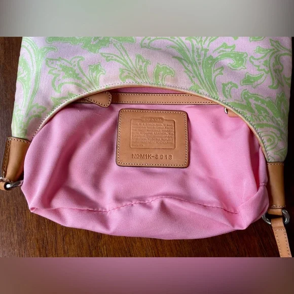 Vintage Coach Pink & Green Paisley Girlie Hobo Y2K 2001 - Picture 4 of 15